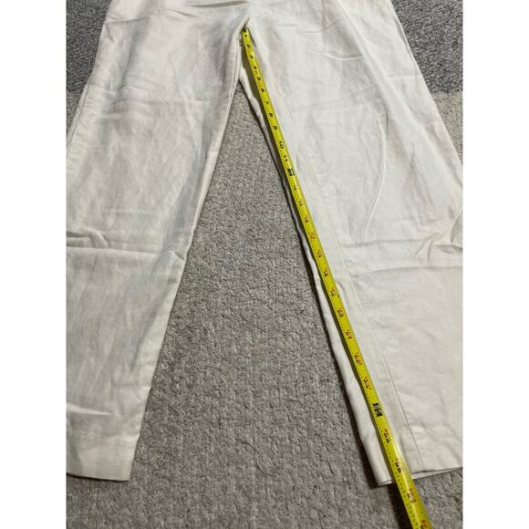 Focus 2000 Linen Cotton Wide Leg Pants Womens 10 White Understated Quiet Luxury - Picture 2 of 12